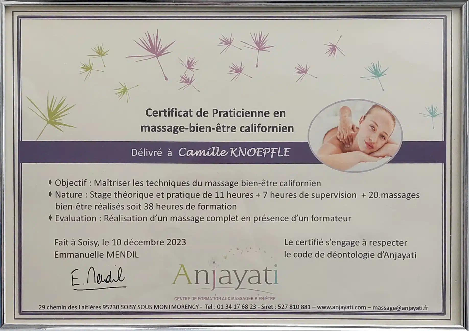 Photo numéro 2 de la galerie de Camille Knoepfle : Masseur bien-être à Saint-Leu-la-Forêt. Prendre RDV