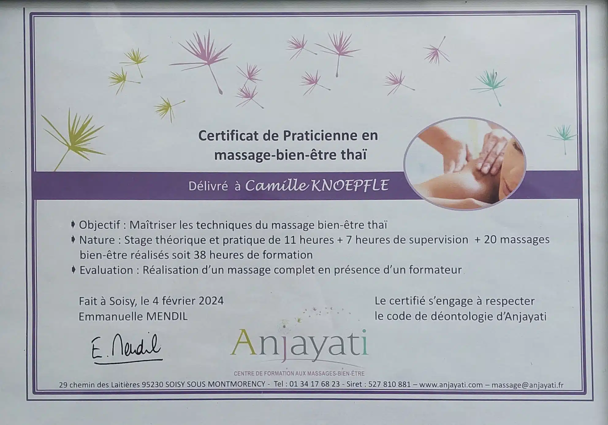 Photo numéro 4 de la galerie de Camille Knoepfle : Masseur bien-être à Saint-Leu-la-Forêt. Prendre RDV